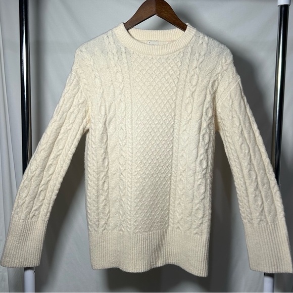 a new day Sweaters - Women’s Crewneck Tunic Pullover Sweater- A New Day- Cream